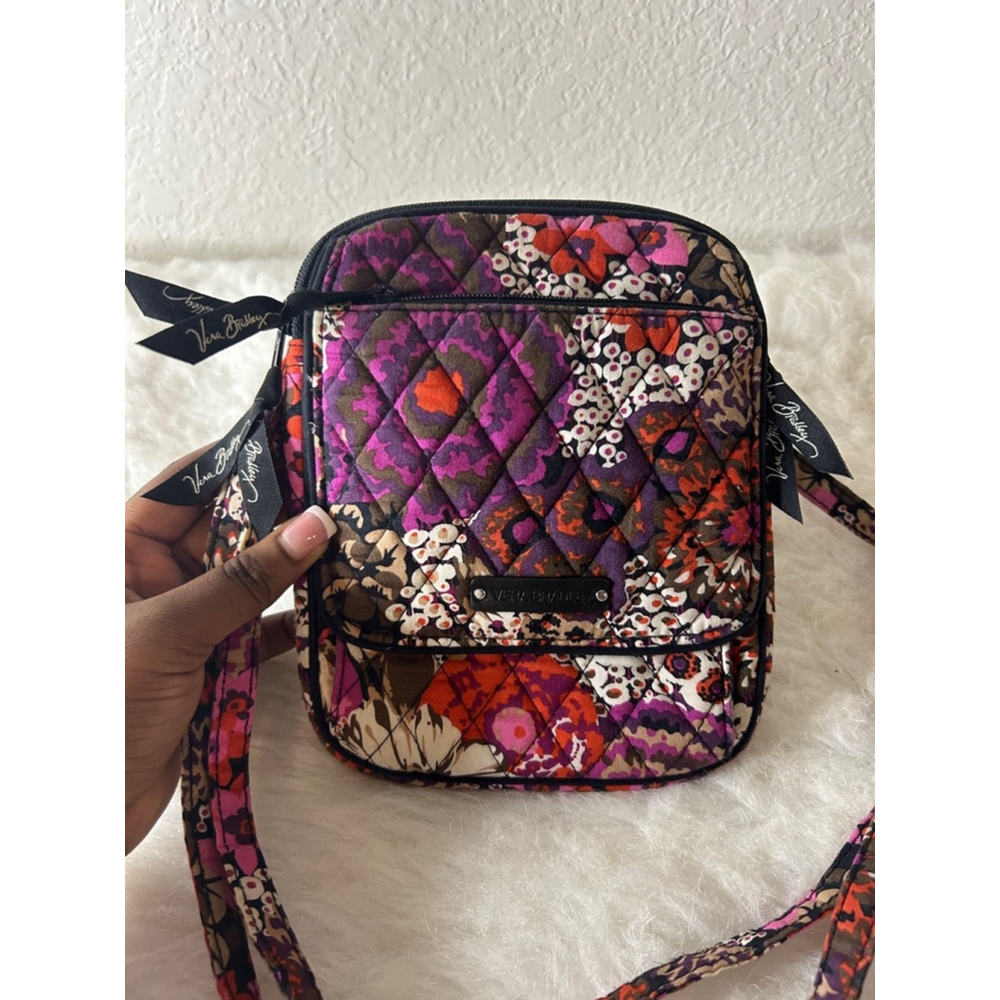 Vera Bradley Retired Rosewood Print Mini Hipster Crossbody ID Purse Handbag